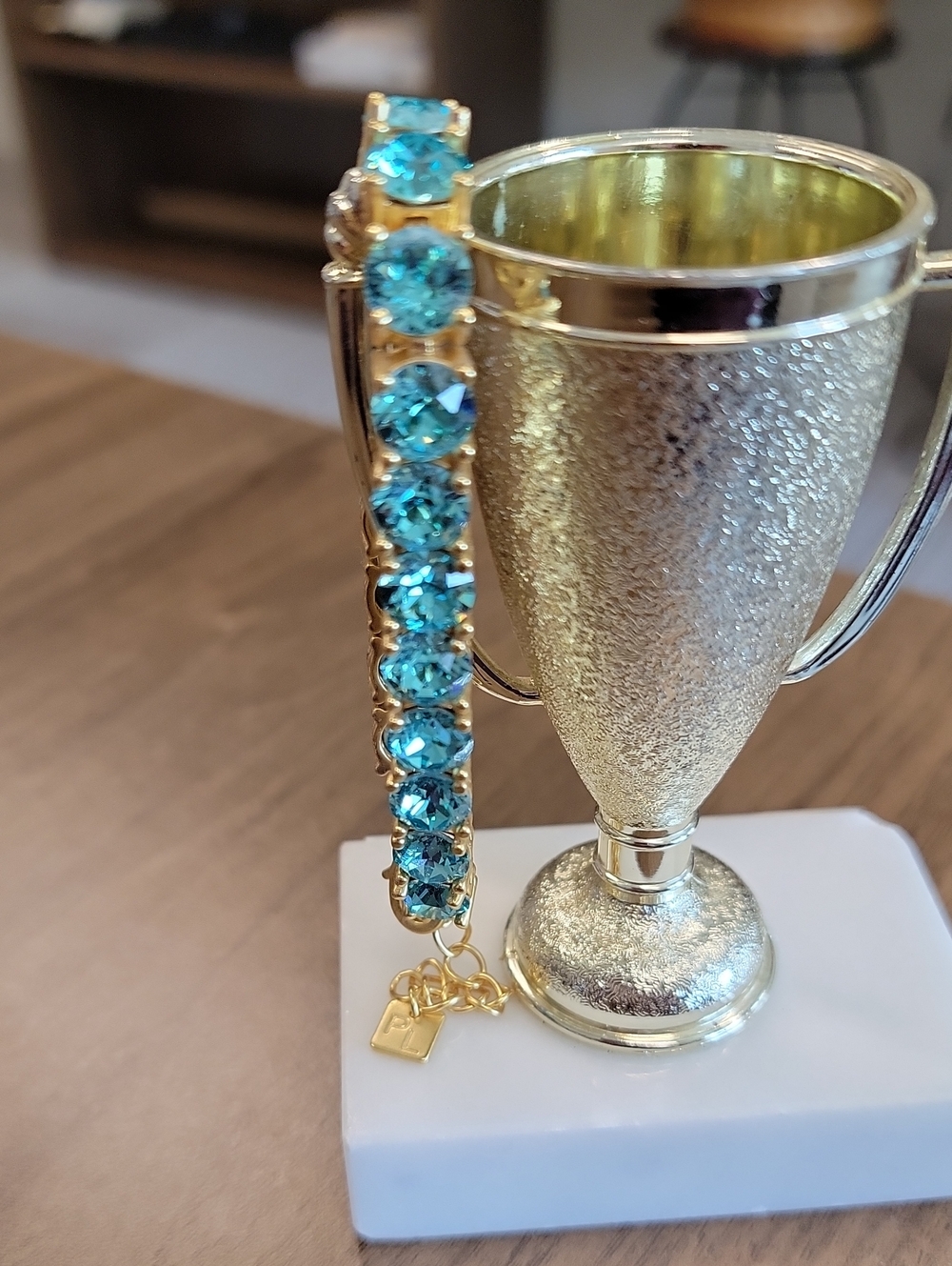 Park Lane Impression Gold Bracelet with Blue Crystal Accents